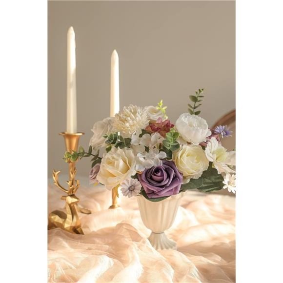 Artificial Flowers Combo Box Set Faux Flowers Bulk Flower Leaf with Stems DIY - Picture 4 of 6